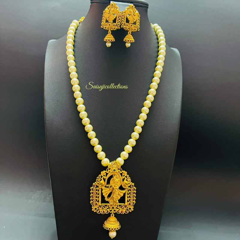 Buy Antique Filigree Gold Pendant Set 22 KT yellow gold (29.76 gm). |  Online By Giriraj Jewellers